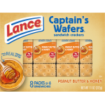 Lance Peanut Butter & Honey 8 Packs Sandwich Crackers, 6 sandwich packs, 8 ct