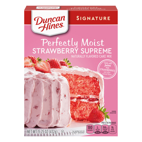 Duncan Hines Strawberry Supreme Perfectly Moist Cake Mix, 15.25 oz
