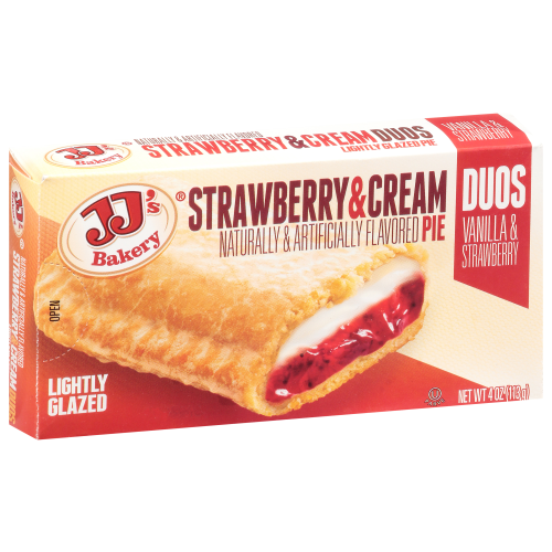 JJ's Bakery Duos Strawberry & Cream Lightly Glazed Pie, 4 oz
