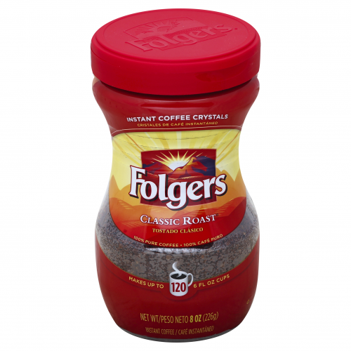 Folgers Classic Roast Instant Crystals Coffee, 8 oz