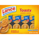 Lance Peanut Butter 8 Packs Sandwich Crackers, 6 sandwich packs, 8 ct