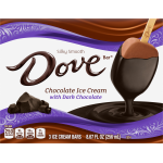 Dove Chocolate with Dark Chocolate Ice Cream Bars, 3 ice cream bars