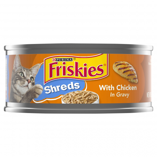 Friskies Purina Savory Shreds With Chicken In Gravy Cat Food, 5.5 oz