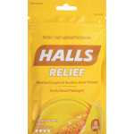 Halls Menthol Cough Suppressant/Oral Anesthetic Drops Honey-Lemon, 30 ct