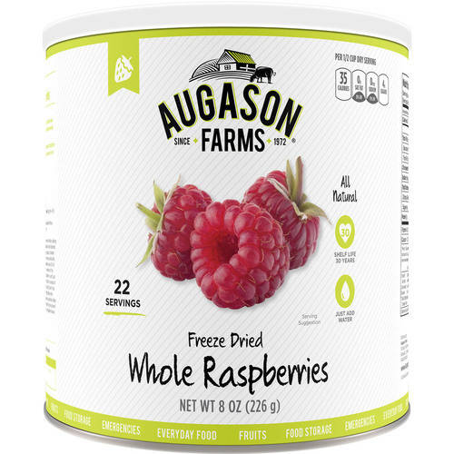 Augason Farms Freeze Dried Whole Raspberries, 8 oz