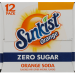 Sunkist Zero Sugar Orange 12 Pack Soda, 12 fl oz, 12 ct
