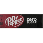 Dr Pepper Zero Sugar 12 Pack Soda, 12 fl oz, 12 ct