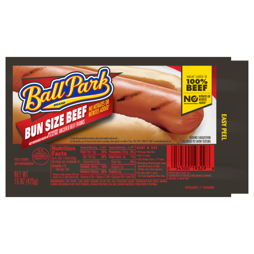 Ball Park Bun Size Beef Franks, 15 oz