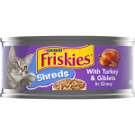Friskies Savory Shreds Cat Food with Turkey & Giblets, 5.5 oz