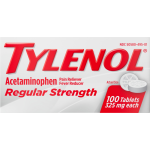 Tylenol Regular Strength 325 mg Tablets Acetaminophen, 100 tablets