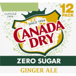 Canada Dry Zero Sugar 12 Pack Ginger Ale, 12 fl oz, 12 ct