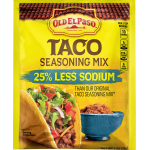 Old El Paso Taco 25% Less Sodium Seasoning Mix, 1 oz