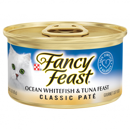 Purina Fancy Feast Gourmet Classic Ocean Whitefish & Tuna Feast Cat Food, 3 oz