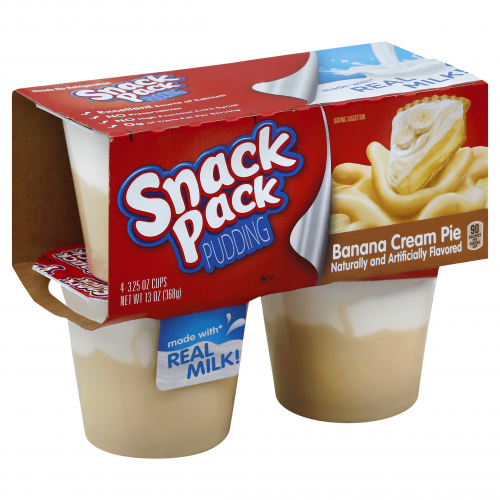 Snack Pack Bakery Shop Banana Cream Pie Pudding, 3.25 oz, 4 ct