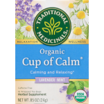 Traditional Medicinals Organic Lavender Mint Cup of Calm Tea Bags Herbal Supplement, 16 tea bags