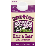 Cream-O-Land Half & Half, one pint