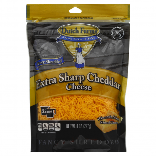 Dutch Farms Fancy Shredded Extra Sharp Cheddar Cheese, 8 oz
