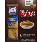 Lance Peanut Butter Nekot On-The-Go Packs Cookie Sandwiches, 8 pk, 6 ct
