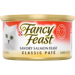 Purina Fancy Feast Grain Free Pate Wet Classic Pate Savory Salmon Feast Cat Food, 3 oz