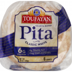 Toufayan Classic White Pita, 12 oz, 6 ct