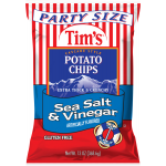 Tim's Party Size Sea Salt & Vinegar Extra Thick And Crunchy Cascade Style Gluten Free Potato Chips, 13 oz