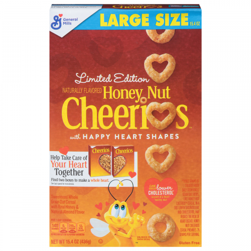 Cheerios Honey Nut Large Size Sweetened Whole Grain Oat Cereal, 15.4 oz
