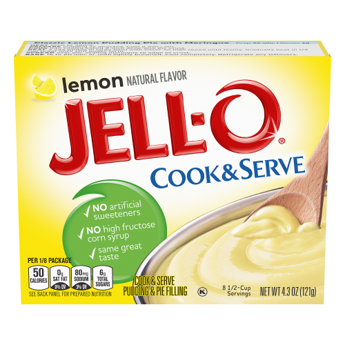 Jell-O Lemon Cook & Serve Pudding & Pie Filling, 4.3 oz