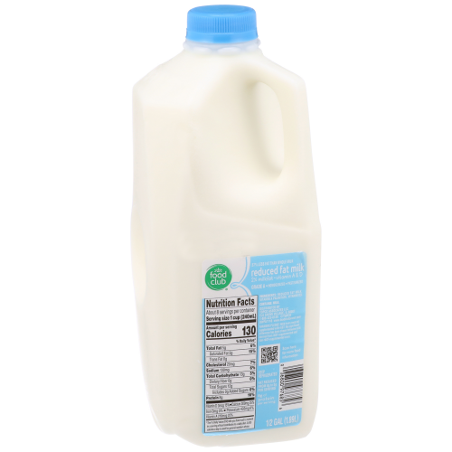 Food Club 2% Reduced Fat Milk, 1/2 gal