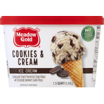 Meadow Gold Cookies & Cream Ice Cream, 1.5 quart