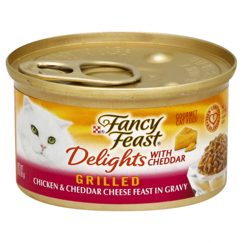 Purina Fancy Feast Gourmet Grilled Chicken & Cheddar Cheese Feast in Gravy Cat Food, 3 oz
