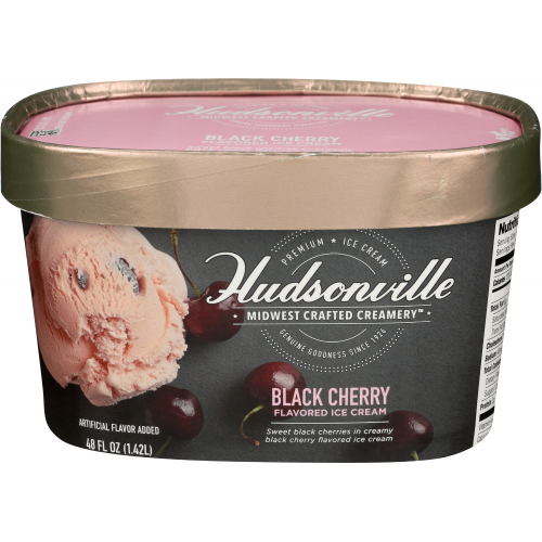 Hudsonville Black Cherry Flavored Ice Cream, 1.75 qt