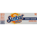 Sunkist Zero Sugar Orange 12 Pack Soda, 12 fl oz, 12 ct
