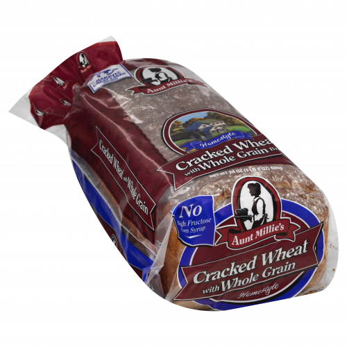 Aunt Millies Cracked Wheat with Whole Grain Home Style Bread, 24 oz