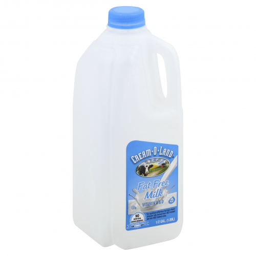 Cream-O-Land Fat Free Milk, 1/2 gal