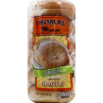 Thomas' Pre-Sliced Onion Bagels, 6 bagels