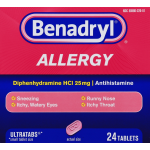 Benadryl Tablets Allergy Relief, 24 tablets