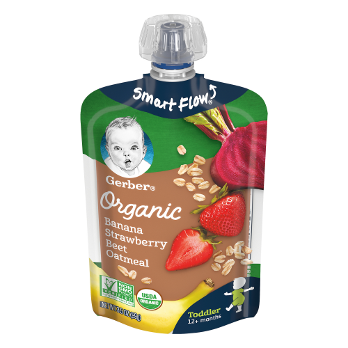 Gerber Organic 12+ Months Banana Strawberry Beet Oatmeal, 3.5 oz