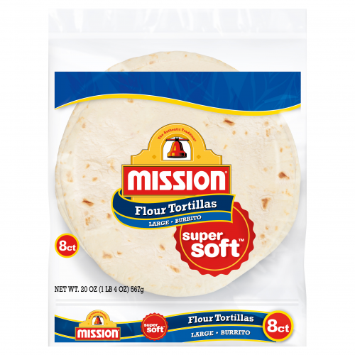 Mission Flour Large Burrito Tortillas, 8 tortillas