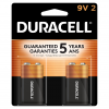 Duracell Alkaline 9V 2 Pack Batteries, 2 batteries