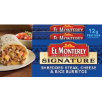 El Monterey Signature Shredded Steak & Three-Cheese Burrito, 5 oz