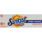 Sunkist Zero Sugar Orange 12 Pack Soda, 12 fl oz, 12 ct