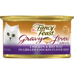 Purina Fancy Feast Gravy Wet Gravy Lovers Chicken & Beef in Grilled Chicken Flavor Gravy Cat Food, 3 oz