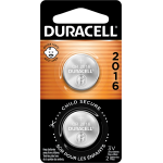 Duracell Lithium CR 2016 3V 2 Pack Batteries, 2 batteries