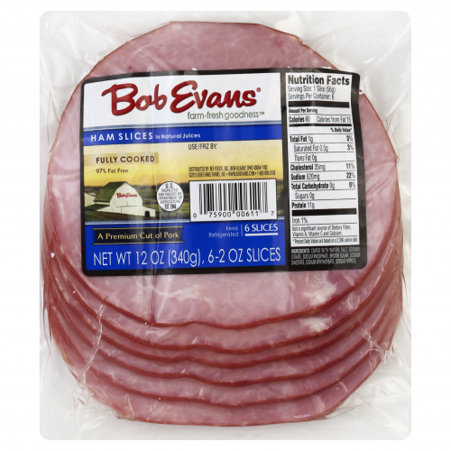 Bob Evans in Natural Juices Slices Ham, 2 oz slices, 6 ct