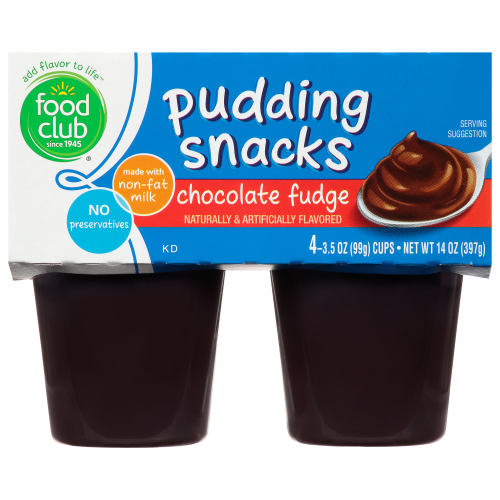 Food Club Chocolate Fudge Pudding Snacks, 3.5 oz, 4 ct
