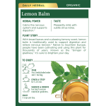 Traditional Medicinals Organic Lemon Balm Tea Bags Herbal Supplement, 16 tea bags