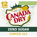 Canada Dry Zero Sugar 12 Pack Ginger Ale, 12 fl oz, 12 ct