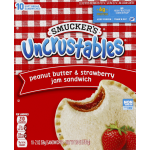 Smucker's Uncrustables Peanut Butter & Strawberry Jam Sandwich, 10 ct