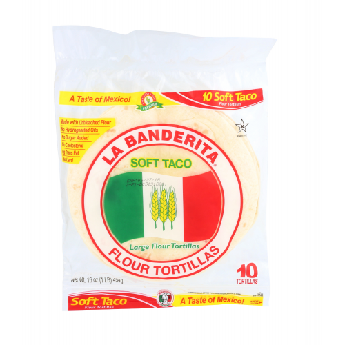 La Banderita Soft Taco Large Flour Tortillas, 10 tortillas