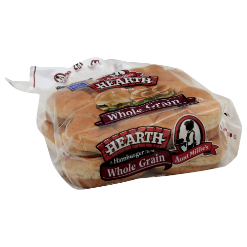 Aunt Millies Whole Grain Hearth Hamburger Buns, 8 buns